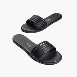 TKEES Serena Black Womens Size 9 Leather Sandals